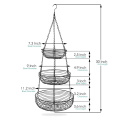 3-Tier Wire Basket Storage Stand For Fruit Vegetables Household Items Tiered Stand Baskets for Kitchen Organization